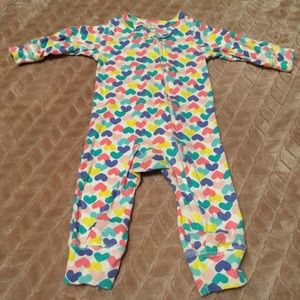 Heart footless Zip Up Sleeper 3 month